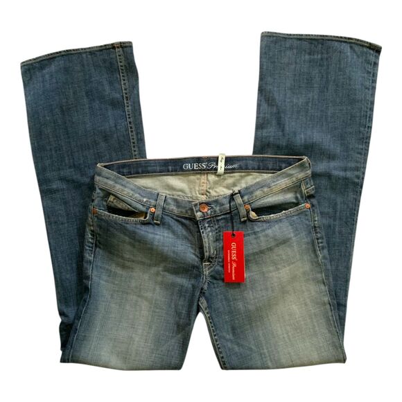 NEW GUESS premium Jeans foxy flare dark denim Nottingham ladies size 31 - Picture 2 of 6